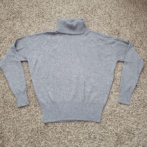 Madewell 100% Cashmere Sweater Turtleneck Heater Gray Grey Size Small